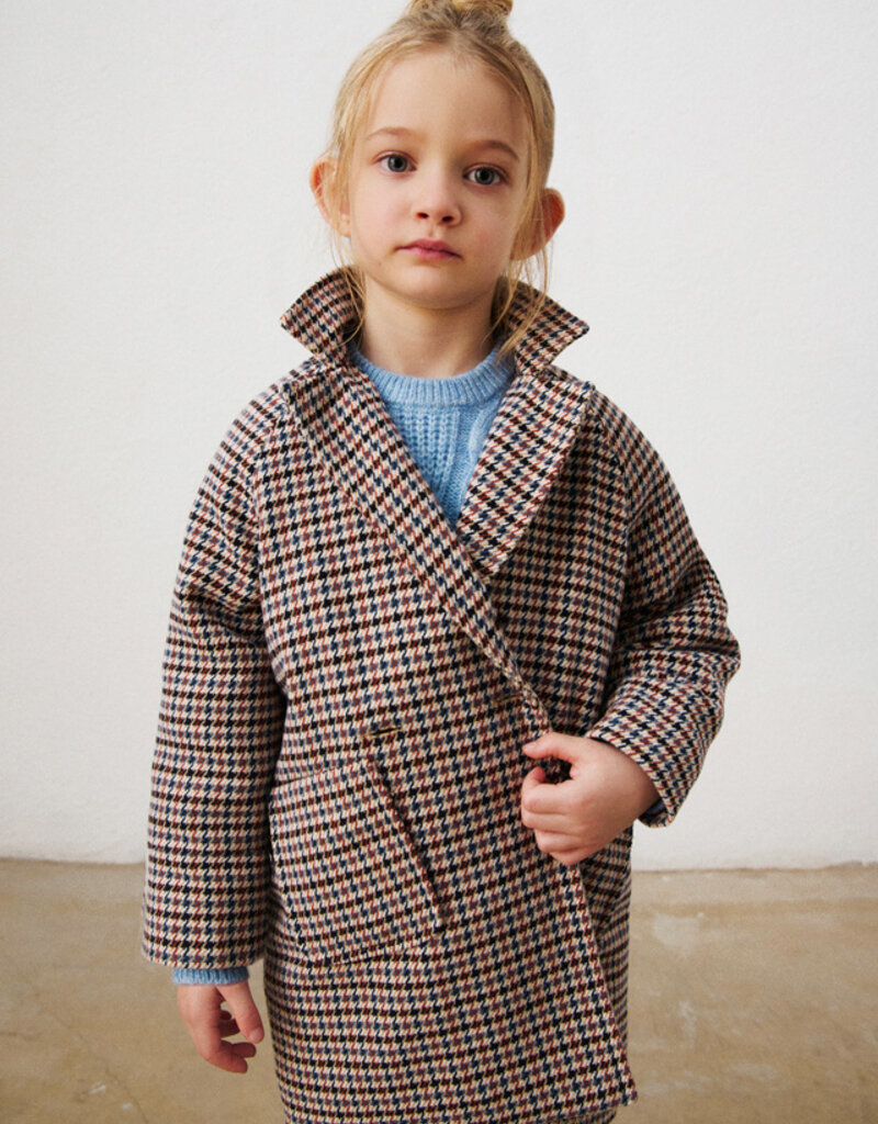 Mayoral Wool Brown Plaid Coat