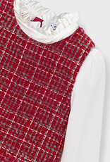 Mayoral Tweed Red Pinafore Dress