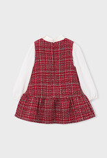 Mayoral Tweed Red Pinafore Dress