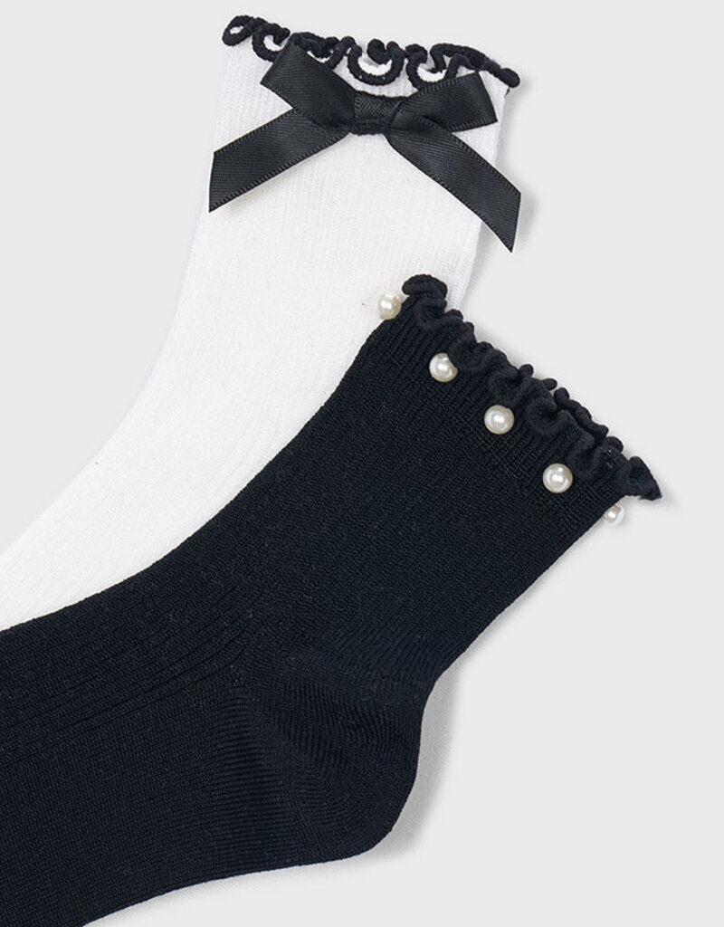 Mayoral 2 Pack Sock Set Black/White