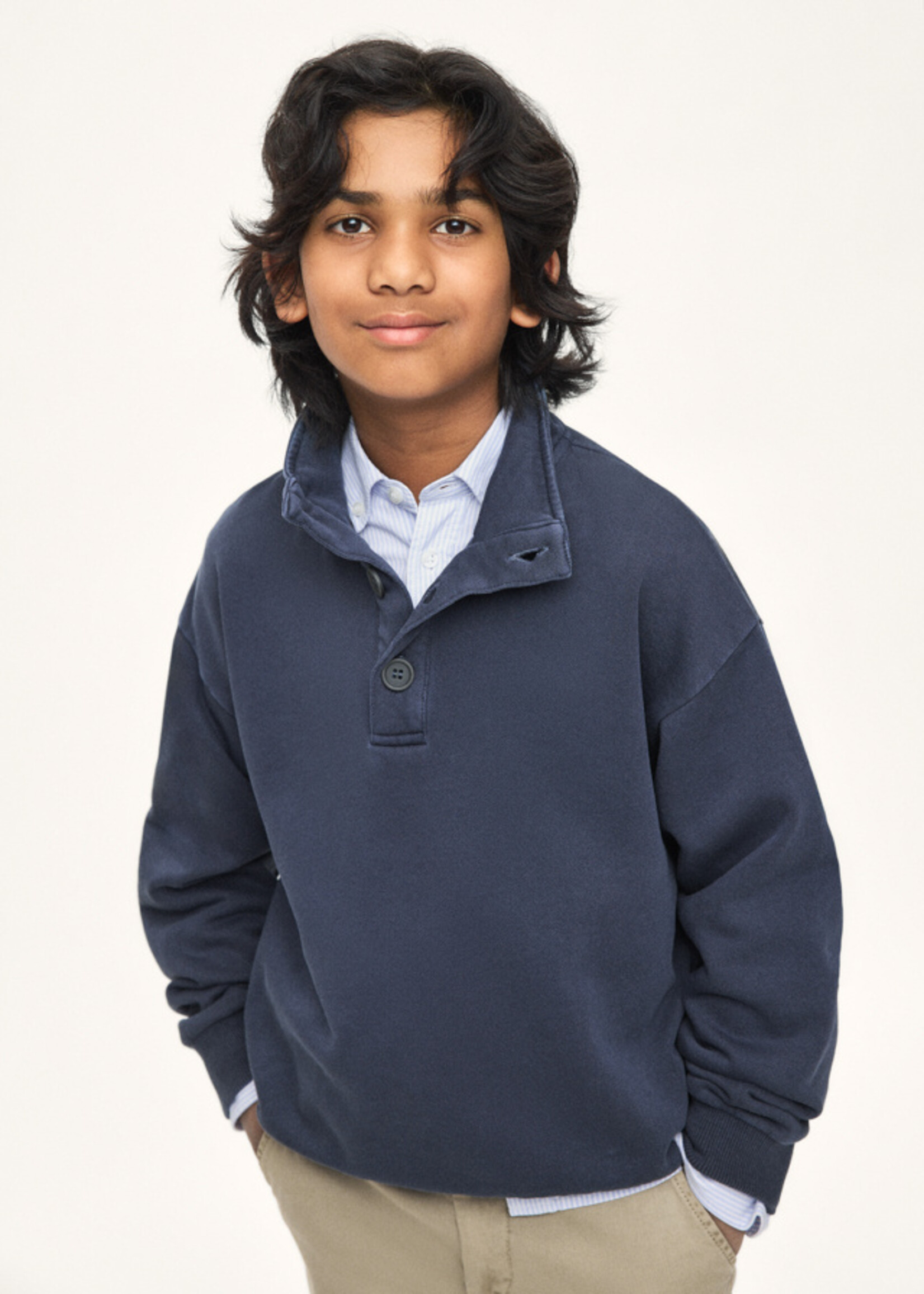 Mayoral Boys Funnel Neck Sweatshirt Indigo