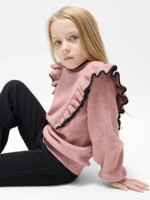 miles the label Miles Pink Ruffle Sweater