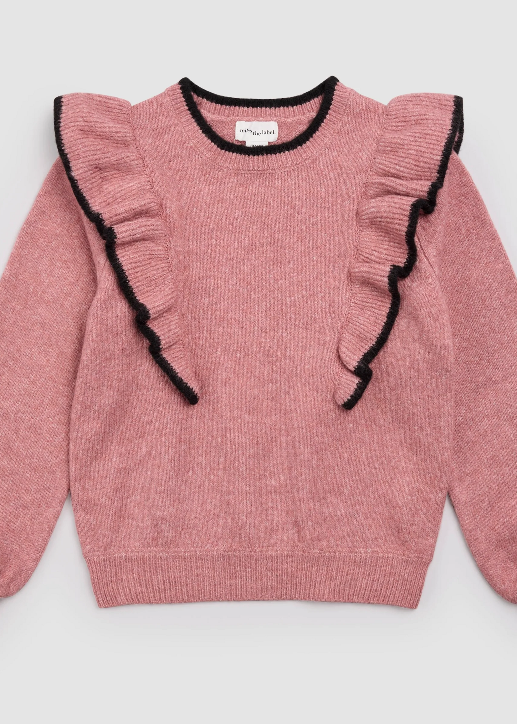 miles the label Miles Pink Ruffle Sweater