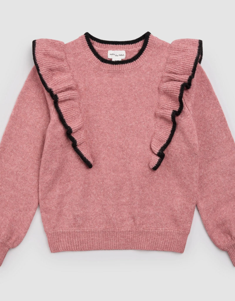 miles the label Miles Pink Ruffle Sweater
