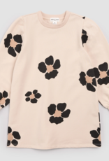 miles the label Bold Flower Print Almond Fleece Sweater Dress