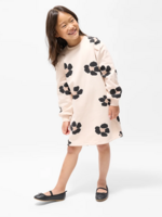 miles the label Bold Flower Print Almond Fleece Sweater Dress