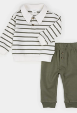 Petit Lem 2PC SET SWEATSHIRT/PANTS SAGE STRIPE