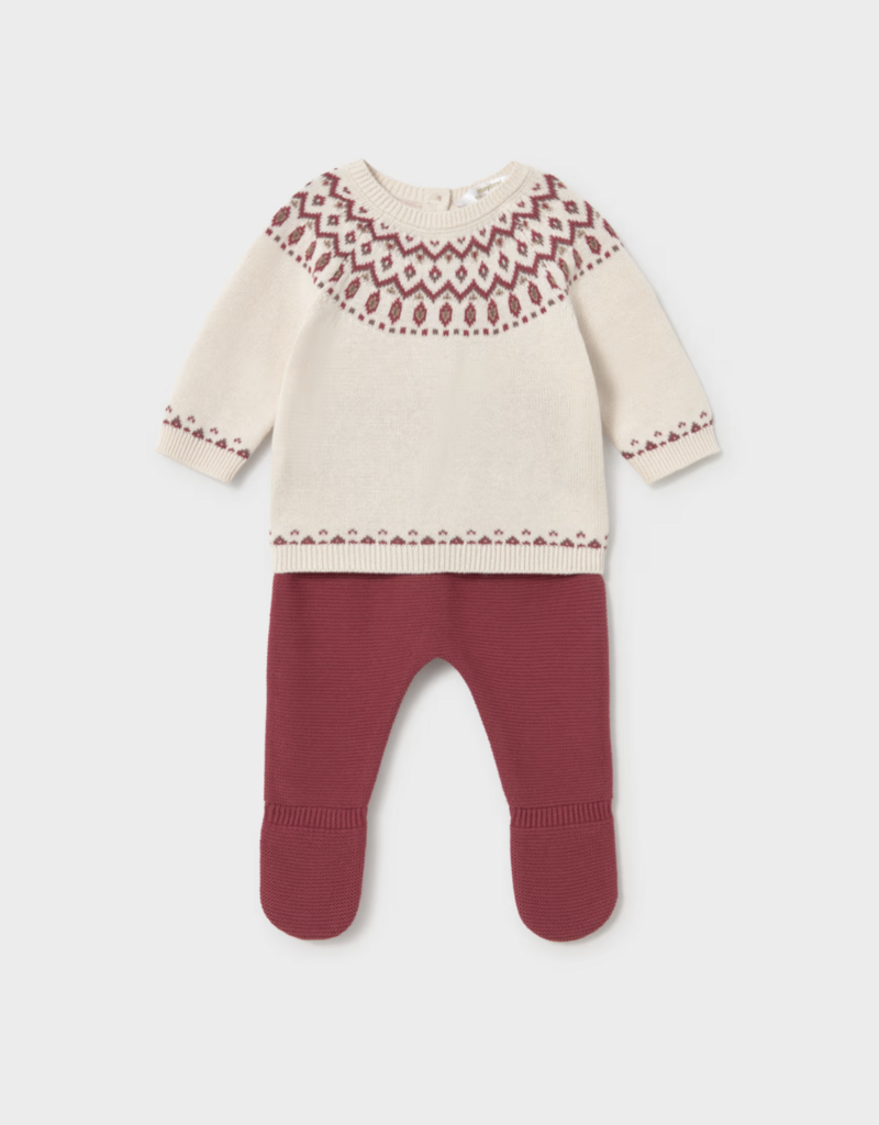 Mayoral Knit Plum/Cream 2 Piece Set