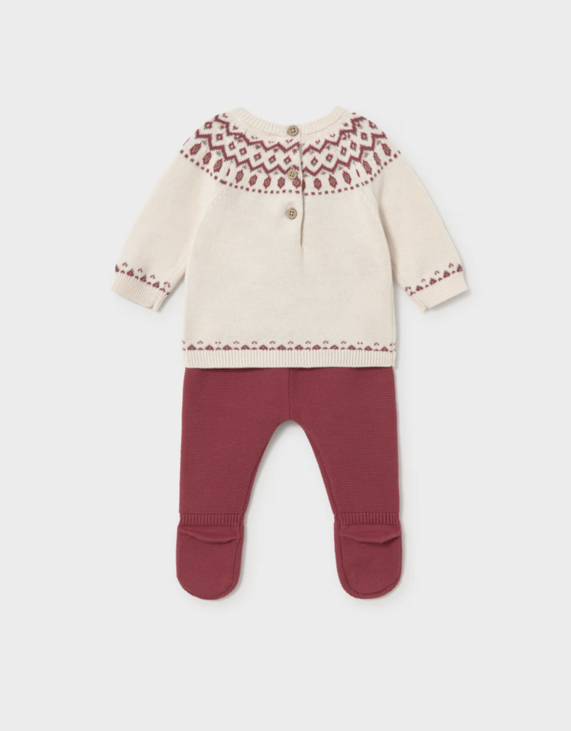 Mayoral Knit Plum/Cream 2 Piece Set