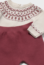 Mayoral Knit Plum/Cream 2 Piece Set