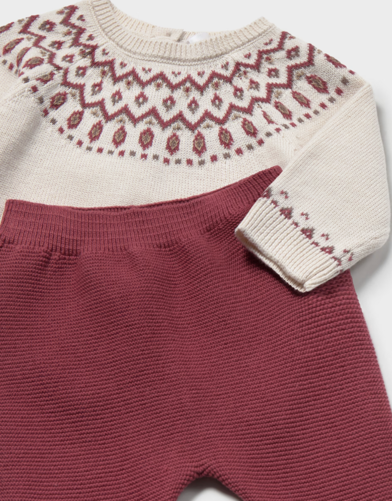 Mayoral Knit Plum/Cream 2 Piece Set