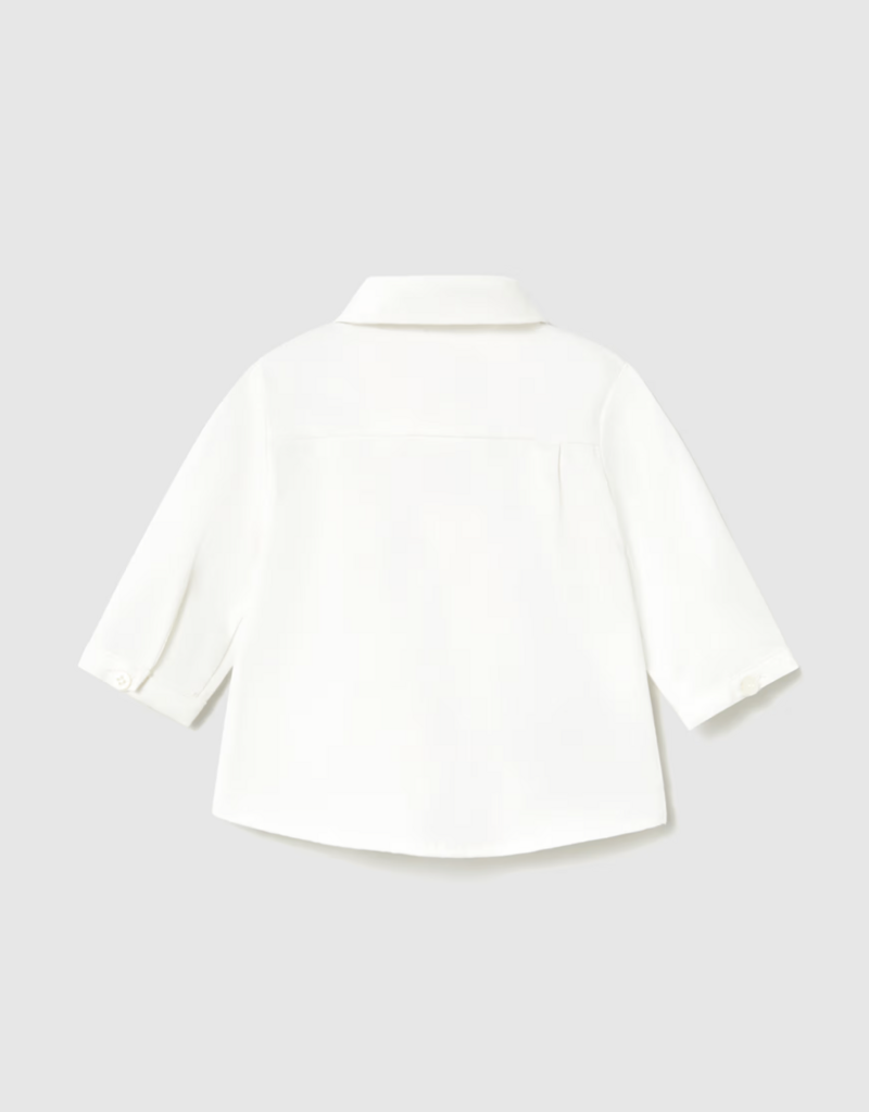 Mayoral White L/S Shirt w/Bow Tie