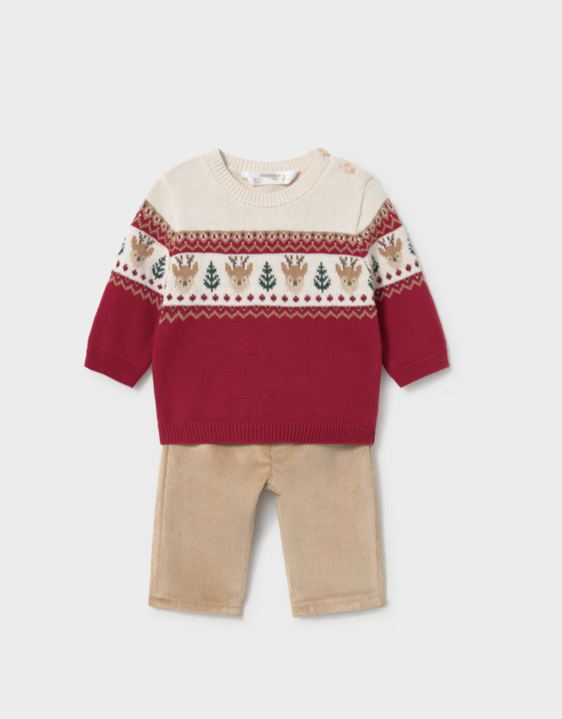 Mayoral Infant Reindeer Sweater Pant Set