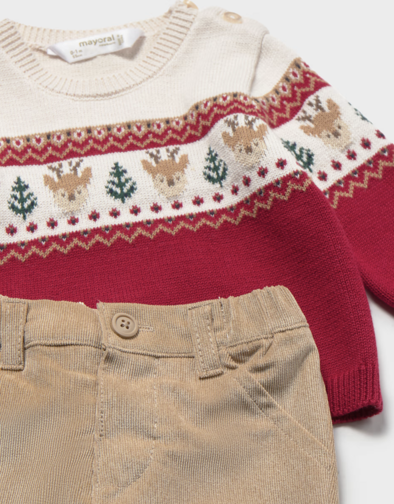 Mayoral Infant Reindeer Sweater Pant Set