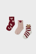 Mayoral Pink, Red Socks Pack 3