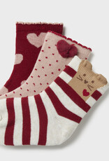 Mayoral Pink, Red Socks Pack 3