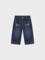 Mayoral Dark Denim Flowered Pants