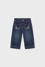 Mayoral Dark Denim Flowered Pants
