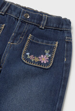 Mayoral Dark Denim Flowered Pants