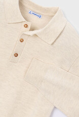 Mayoral L/S Knit Polo Stone
