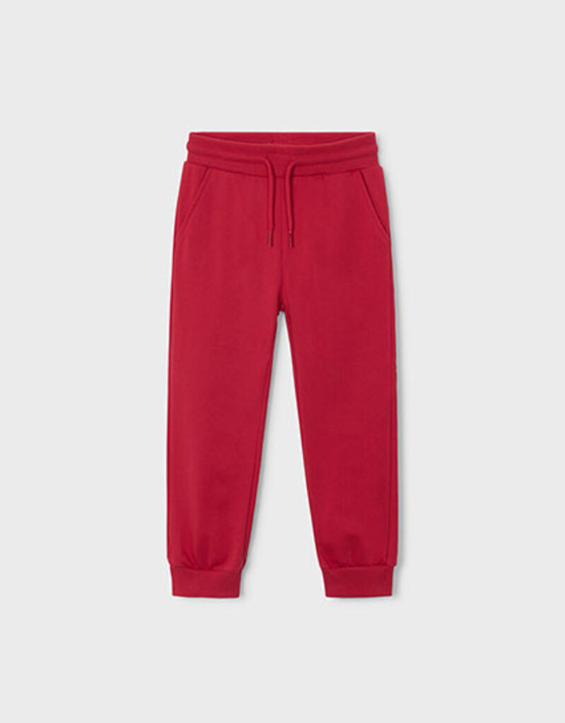 Mayoral Basic Cuffed Fleece Pants Red