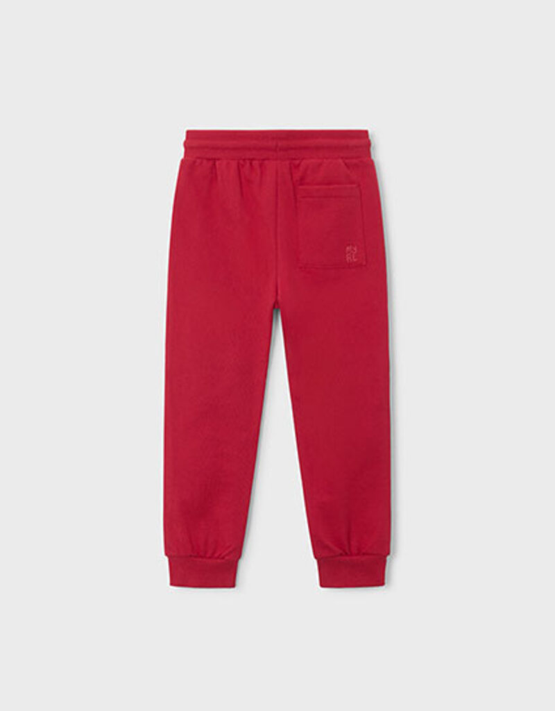 Mayoral Basic Cuffed Fleece Pants Red