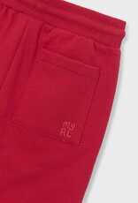 Mayoral Basic Cuffed Fleece Pants Red