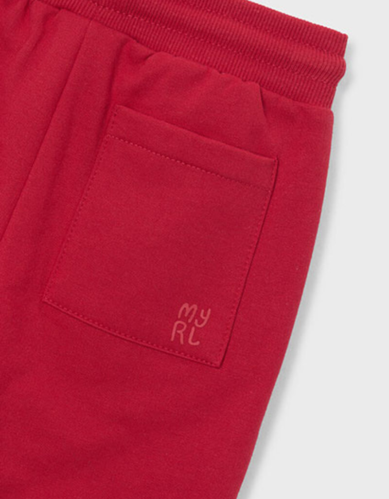 Mayoral Basic Cuffed Fleece Pants Red