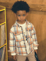 Mayoral L/S Overshirt Orange/Blue Plaid