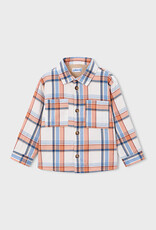 Mayoral L/S Overshirt Orange/Blue Plaid