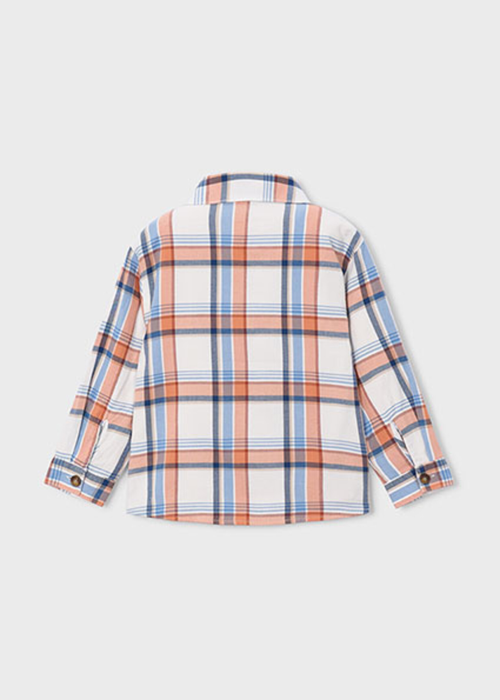 Mayoral L/S Overshirt Orange/Blue Plaid