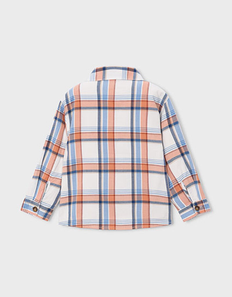 Mayoral L/S Overshirt Orange/Blue Plaid