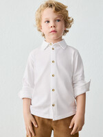 Mayoral L/S Pique Knit Shirt White