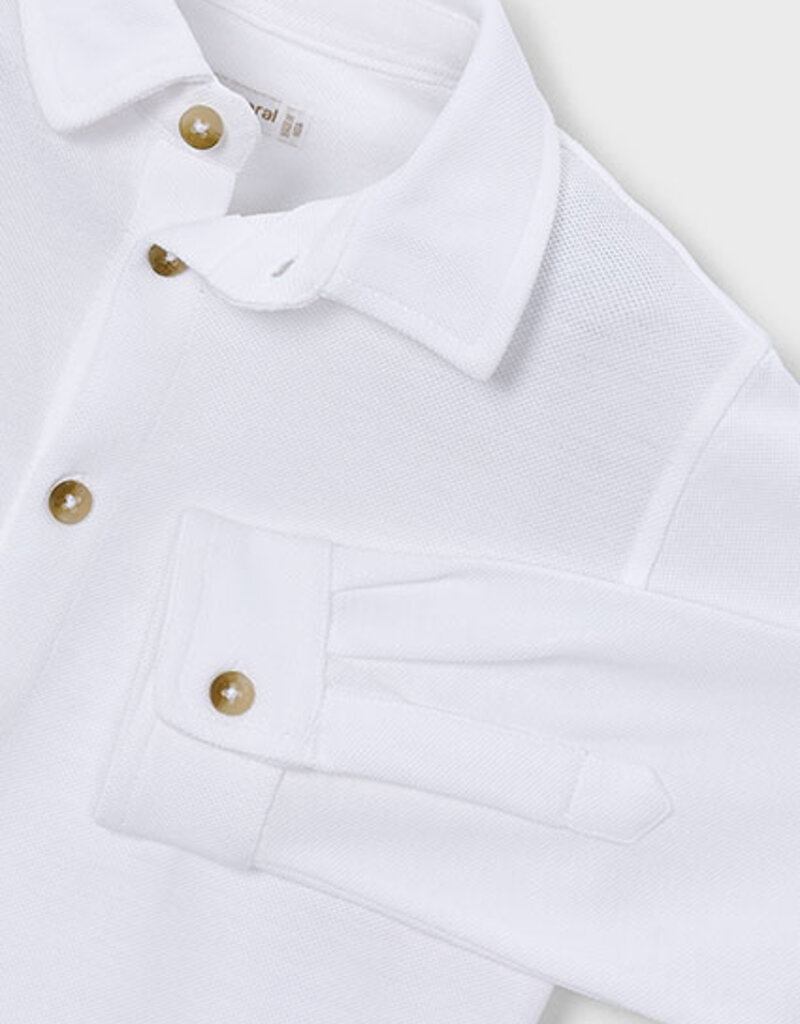 Mayoral L/S Pique Knit Shirt White