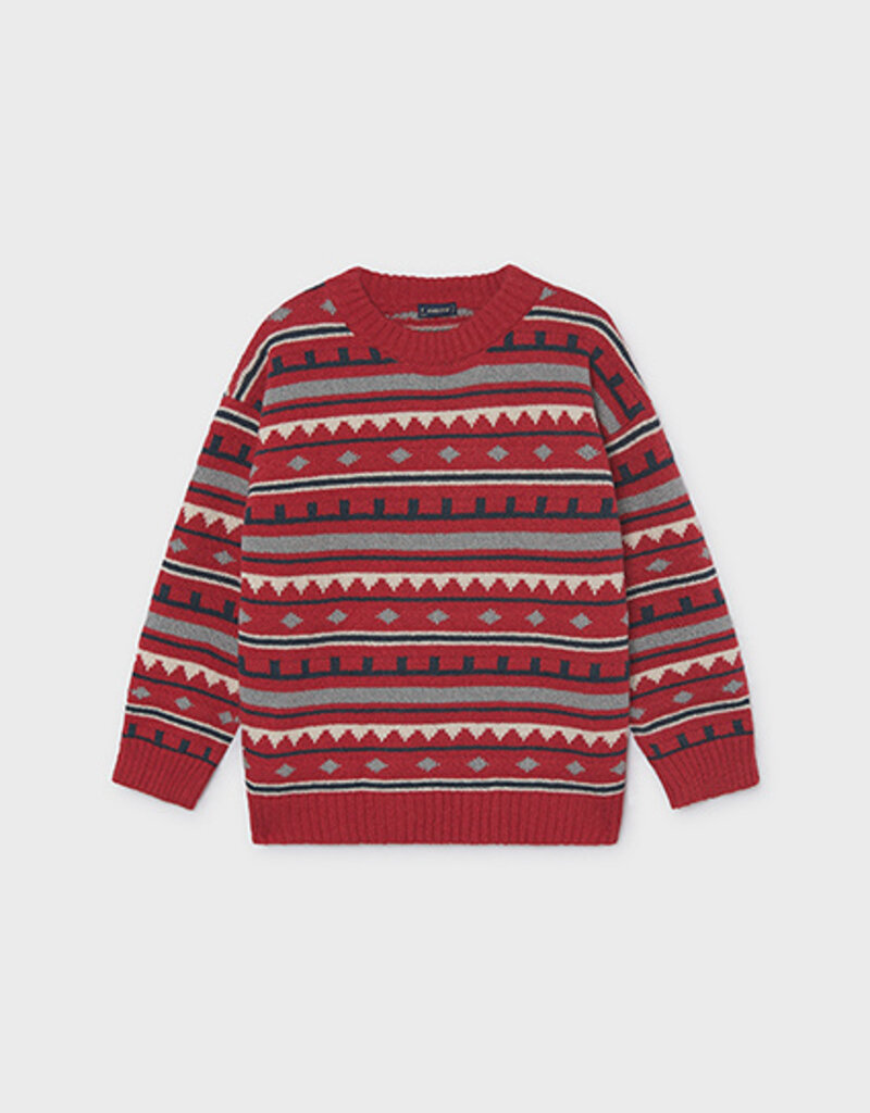 Mayoral Boys Jacquard Red Sweater