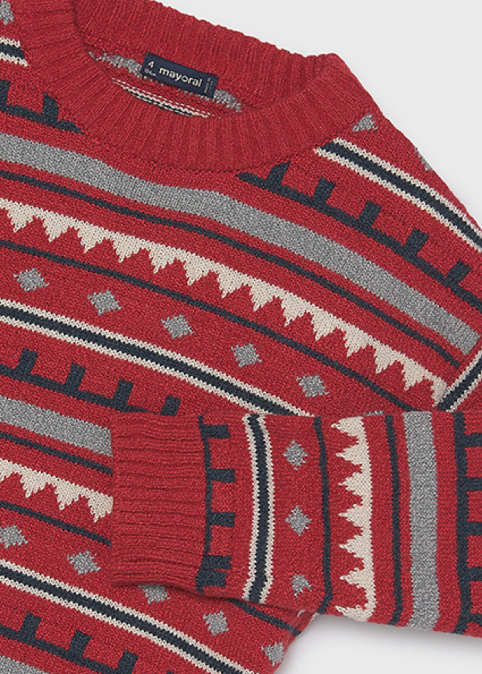 Mayoral Boys Jacquard Red Sweater