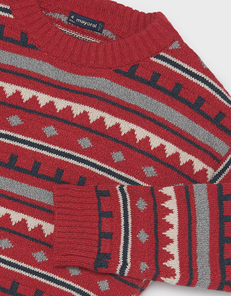 Mayoral Boys Jacquard Red Sweater