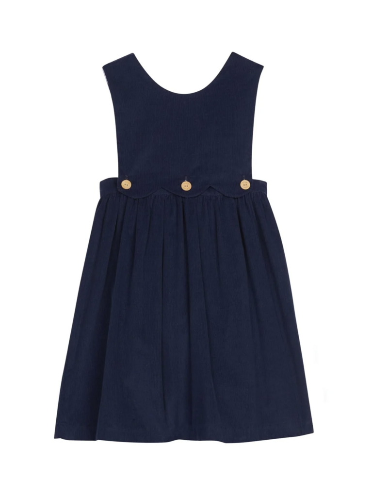 Little English Button Panel Jumper Navy Corduroy
