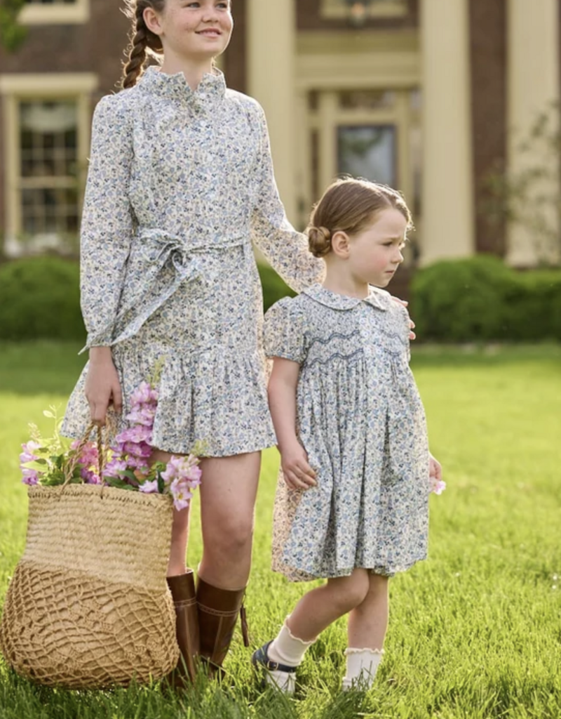 Little English Smocked Bridget Dress - Wisteria Floral