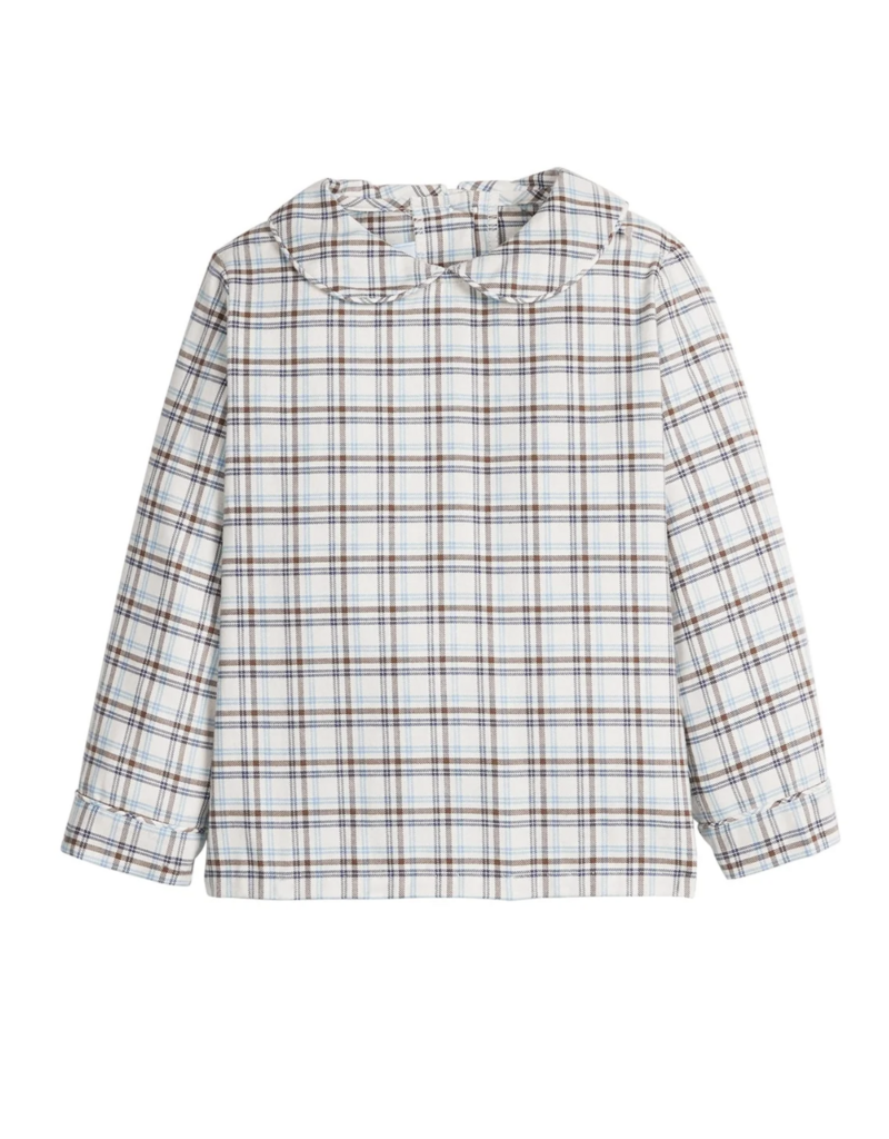 Little English Peter Pan Shirt - Clarkson Plaid