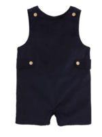 Little English Button Tab John John - Navy Corduroy