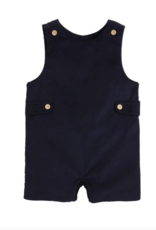 Little English Button Tab John John - Navy Corduroy