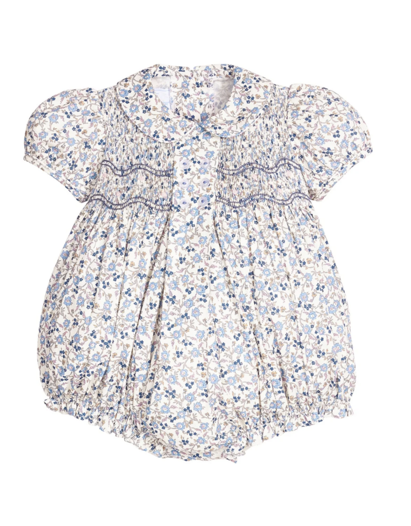 Little English Smocked Bridget Bubble - Wisteria Floral