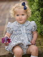 Little English Smocked Bridget Bubble - Wisteria Floral