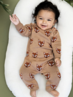 Viverano Fox Jacquard Knit Jumpsuit Chai Spice