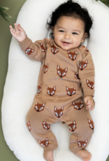 Viverano Fox Jacquard Knit Jumpsuit Chai Spice