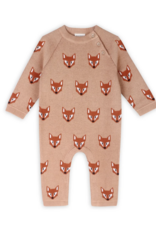 Viverano Fox Jacquard Knit Jumpsuit Chai Spice