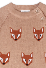 Viverano Fox Jacquard Knit Jumpsuit Chai Spice
