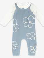 Viverano Wildflower Embr Knit Baby Overall Set Organic Cotton