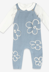 Viverano Wildflower Embr Knit Baby Overall Set Organic Cotton